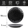 image:imagevicrays Ceramic Dinner Plates Set  Porcelain 10 Inch Flat Steak Pasta Pizza Plate Home Party Restaurant Plate Scratch Resistant Microwave Oven and Dishwasher Safe Set of 6 Cherry RedBright Black