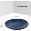 image:imagevicrays Ceramic Dinner Plates Set  Porcelain 10 Inch Flat Steak Pasta Pizza Plate Home Party Restaurant Plate Scratch Resistant Microwave Oven and Dishwasher Safe Set of 6 Cherry RedBlue