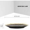 image:imagevicrays Ceramic Dinner Plates Set  Porcelain 10 Inch Flat Steak Pasta Pizza Plate Home Party Restaurant Plate Scratch Resistant Microwave Oven and Dishwasher Safe Set of 6 Cherry RedBlack with Golden