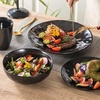 image:imagevicrays Ceramic Dinner Plates Set  Porcelain 10 Inch Flat Steak Pasta Pizza Plate Home Party Restaurant Plate Scratch Resistant Microwave Oven and Dishwasher Safe Set of 6 Cherry RedBright Black