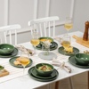 image:imagevicrays Ceramic Salad Plates Set  Porcelain 8 Inch Flat Dessert Appetizer Plate for Lunch Home Party Restaurant  Scratch Resistant Microwave Oven and Dishwasher Safe  Set of 6 Cherry RedGreen