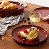 image:imagevicrays Ceramic Salad Plates Set  Porcelain 8 Inch Flat Dessert Appetizer Plate for Lunch Home Party Restaurant  Scratch Resistant Microwave Oven and Dishwasher Safe  Set of 6 Cherry RedCherry Red
